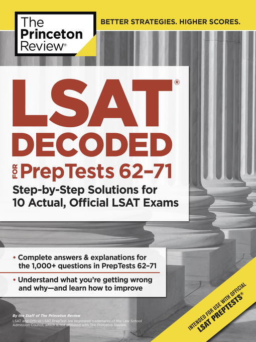 Title details for LSAT Decoded (PrepTests 62-71) by The Princeton Review - Wait list
